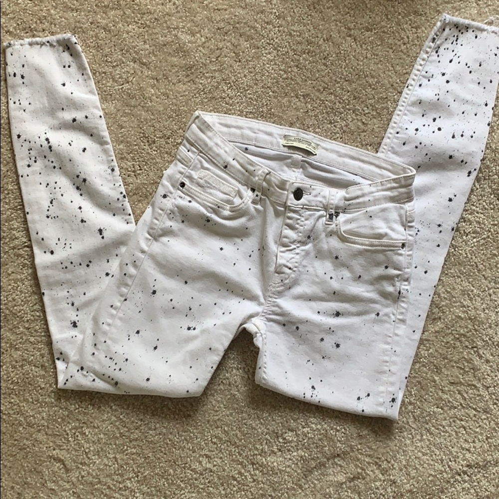 Women’s Zara jeans with splash print